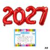 16 Inch Multicolor 2027 Number Balloons Crown Foil Inflatable for New Year Birthday Party Decoration