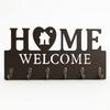 Wooden Key Storage Holder 6 Hooks Sundries Storage Shelf Wall Decorative Hook  Towels