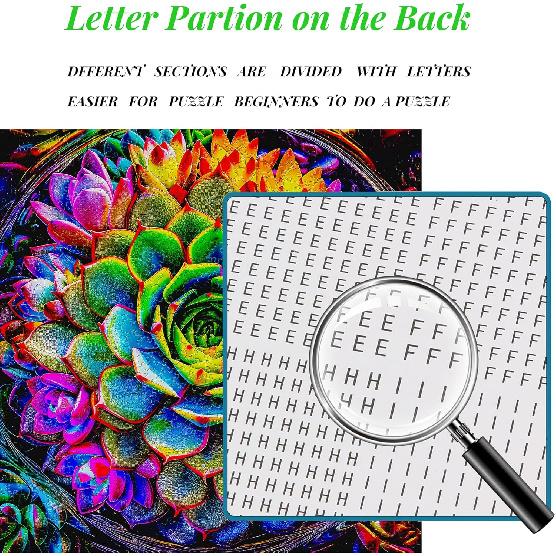 Bgraamiens Puzzle- Beautiful Succulent Puzzle for Adults 1000 Pieces, High Definition Puzzle,Colorful Succulent Jigsaw Puzzle