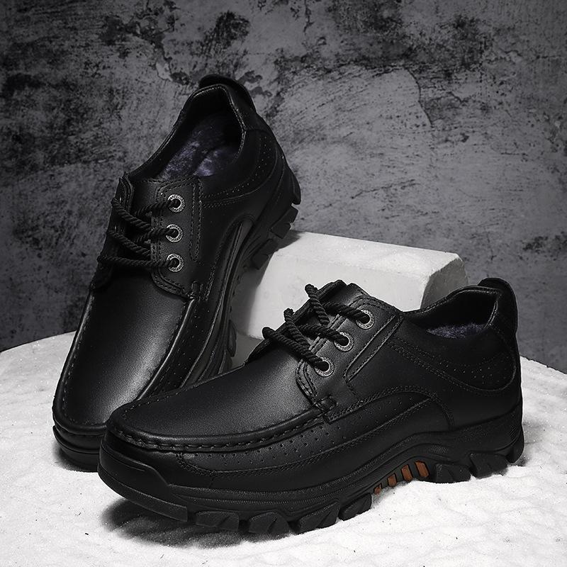 Large size 2025 autumn new Korean version men's business casual leather shoes non-slip tooling shoes