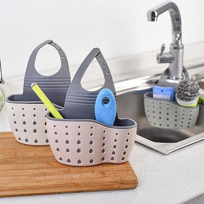 Panier de rangement pour évier de cuisine, support réglable pour savon, éponge, panier de vidange suspendu, sac, accessoires de cuisine