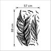 DYS Bird Feather Adhesive Wall Sticker Waterproof Art Mural Decal Home Bedroom Decor