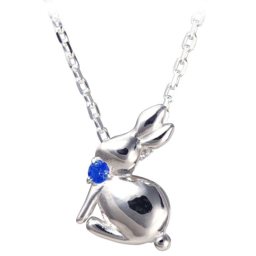 

Necklace for rabbit choice of birthstone [Future Angel] women, motif, silver, (September sapphire)