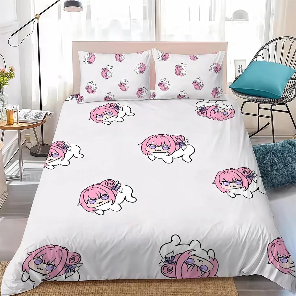 Cute Duvet Cover Set N-Nikke Doro DollSoft Wash Bed 3 Piece Summer Comfortable Student Dormitory Home Baby Bedding Best Seller