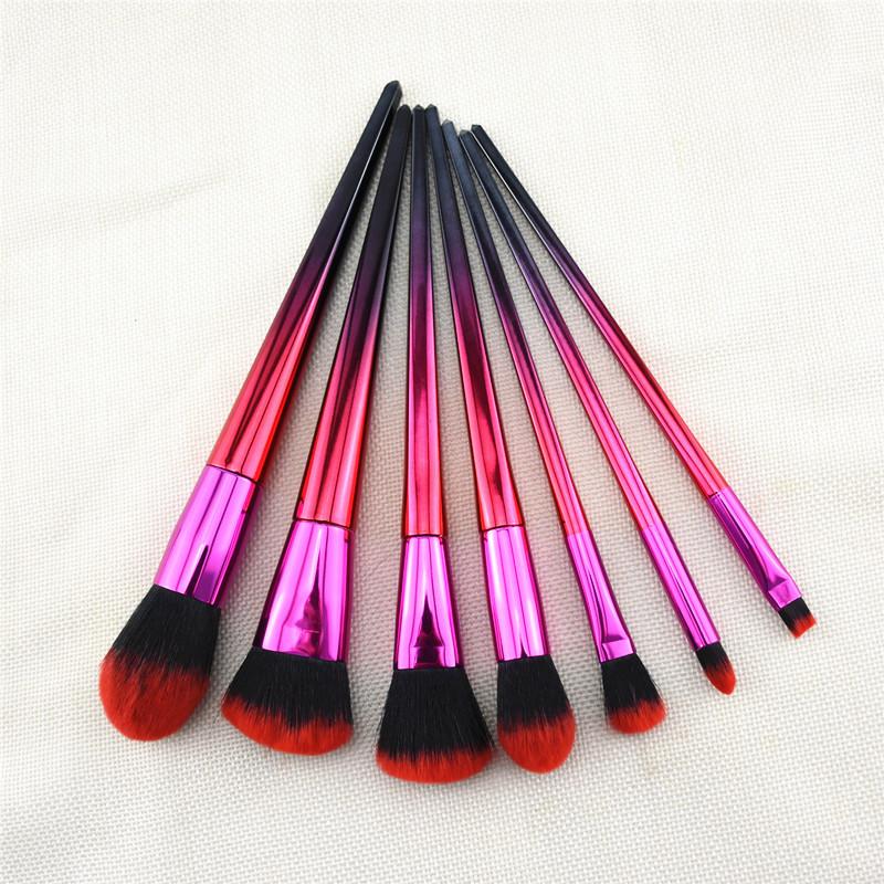 7Pcs/set High-grade Nylon Bristles Makeup Brush Diamond-shaped Handle Brush Set Eyeshadow Brush Cosmetic Tools