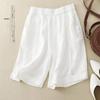 2024 Women's High Waist Cotton Linen A-line Shorts - Summer Elastic Wide Leg Casual Five-Point Pants
