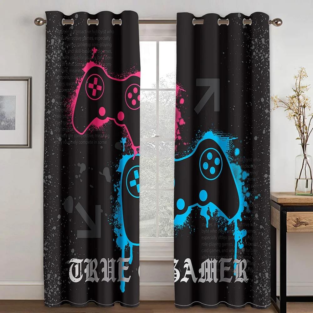 Lightening Game Cool Gamepad Switch Boy Curtains Blinds Great for Living Room Kids Bed Room Bathroom Kicthen Door Home Decoration