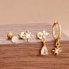 New Arrival Stainless Steel Crystal Zirconia Star Earrings Set For Women Girls Teens Temperament Stud Earrings Lady Jewelry Gift