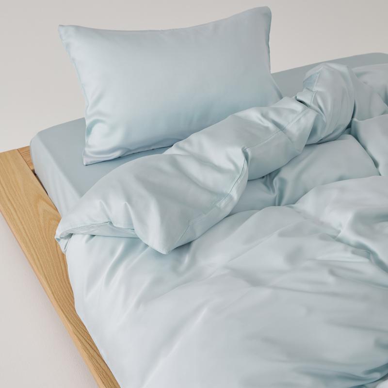 Simple 100% Lyocell Duvet Cover Set with Sheets Solid Soft Skin-friendly Queen Bedding Set King Natural Plant Fibre Quilt Cover