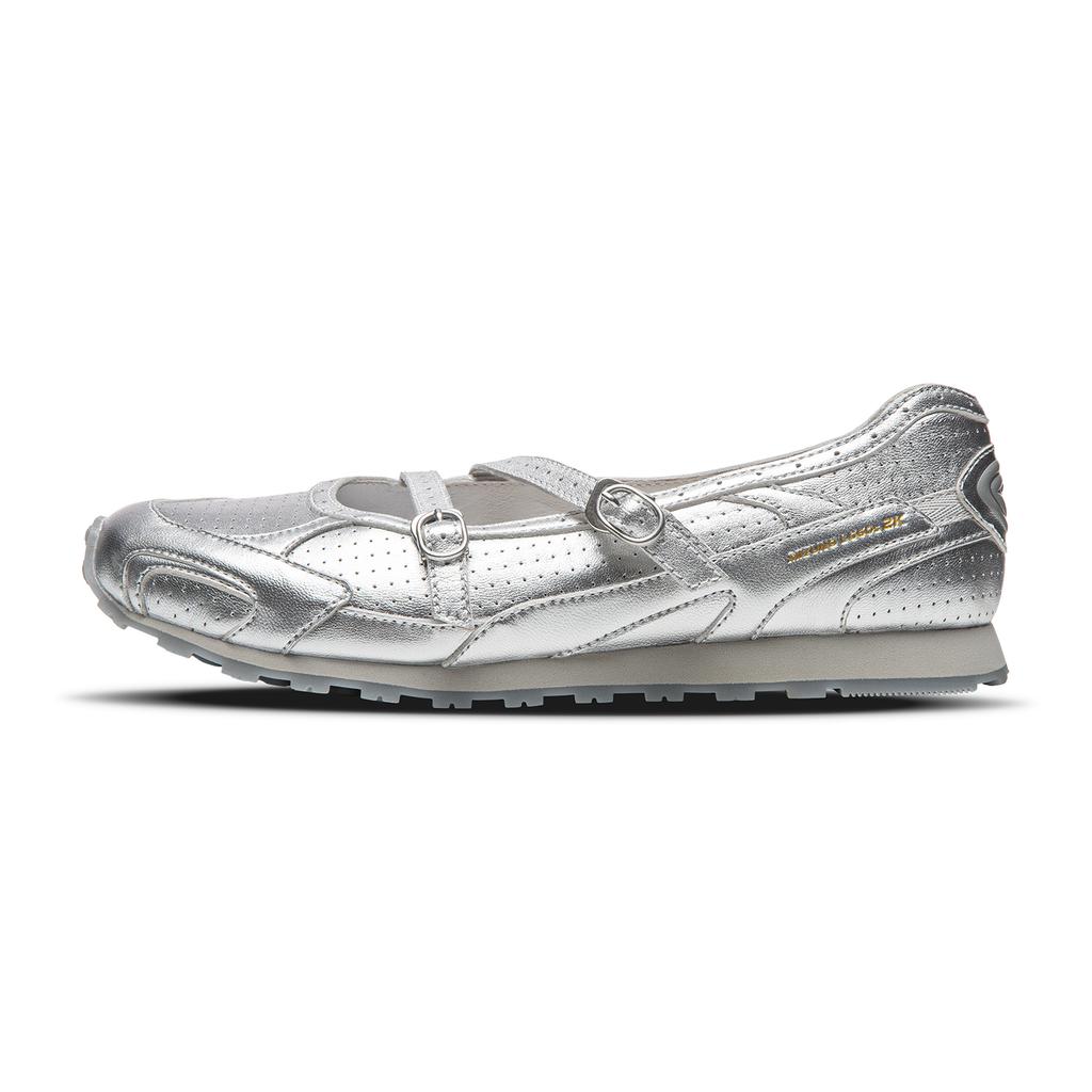 Mizuno LG 60S Flat Shoes Ballet Shoes Mary Jane Shoes Retro Comfortable Versatile Low Top Casual Shoes Women shoes Silver D1GH253002