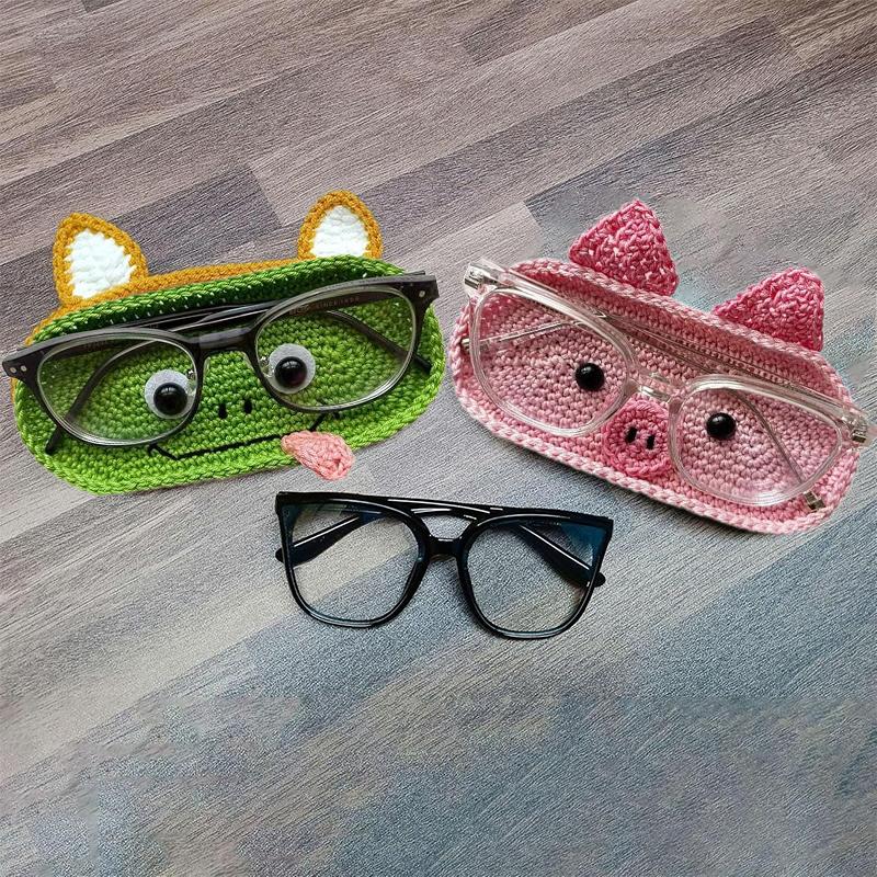 Crochet Glasses Holder – Eyeglass Holder For Desk & Nightstand – Cute Eyeglass Case & Organizer