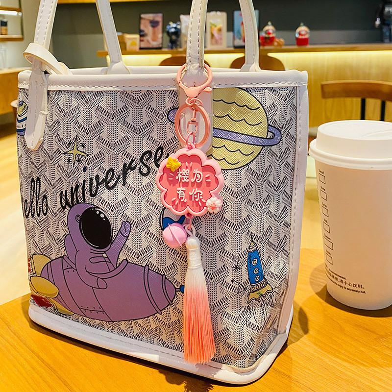 Creative Chinese Style Blessing Keychain Unique Cute Pvc Pendant For Bags And Cars