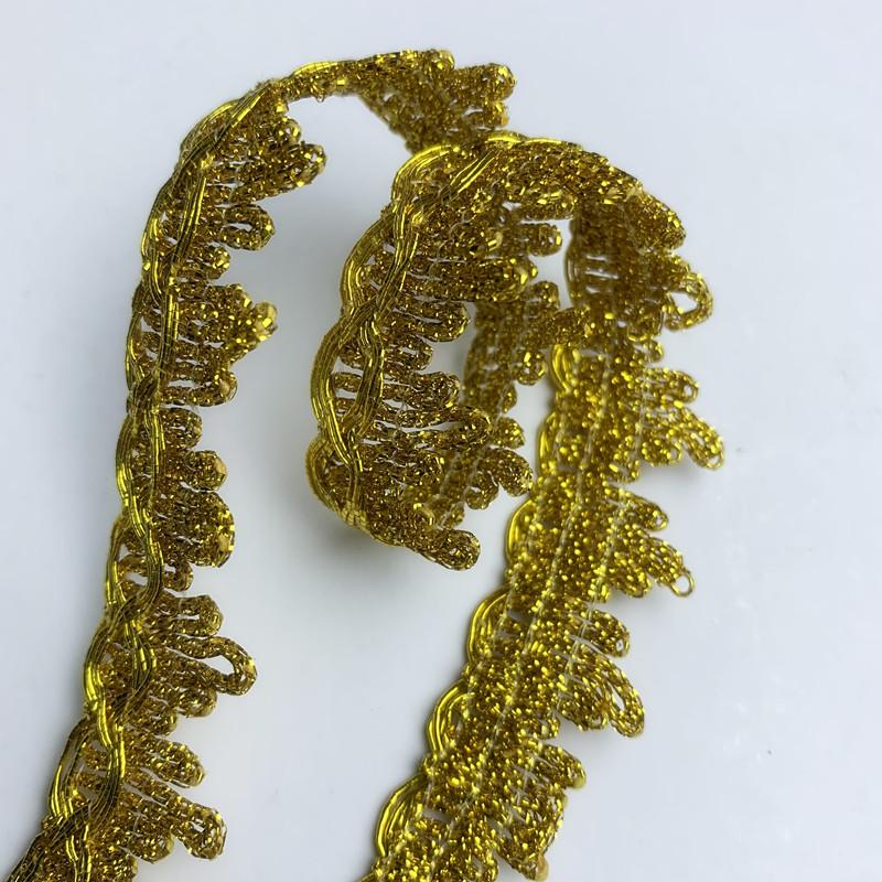 4m/13.12ft Lace Gold Silver Curtain Trim Ribbon HanMade DIY Sewing Sequin Accessory Wedding Craft Clothes Party Decoration Ties Big Wide 2cm Wide