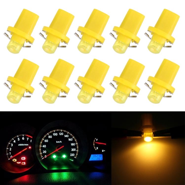 

10 PCS 0.4W B8.5 Wedge Instrument Panel COB LED Light Dashboard Gauge Cluster Indicator Lamp Bulb
