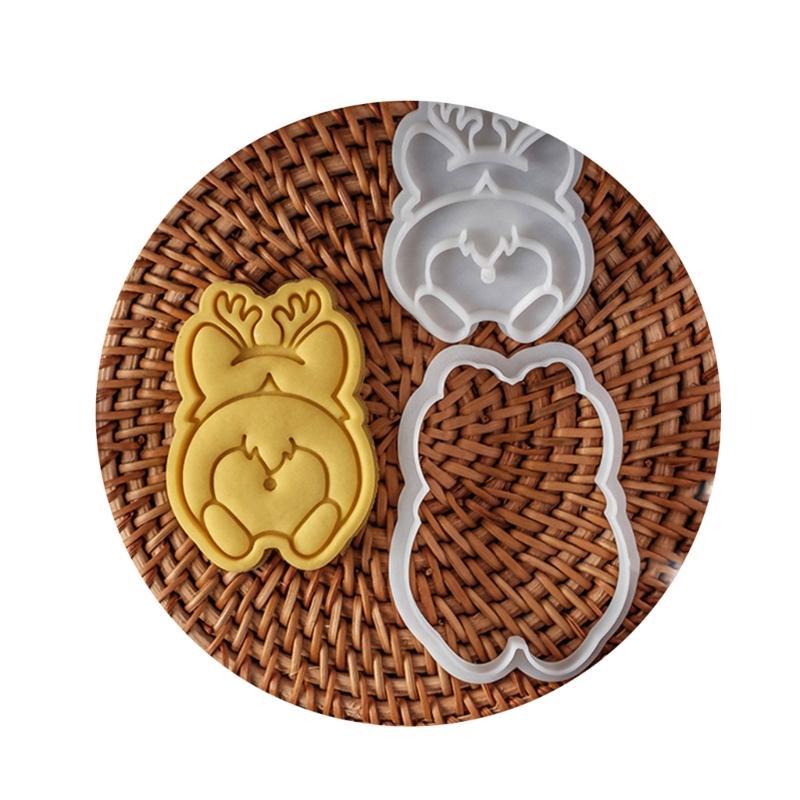 Christmas Dog Holiday Cake Mold Fondant Cake Food Grade Plastic Mould Baking Tools Sugar Mold Chocolate Fondant Mold