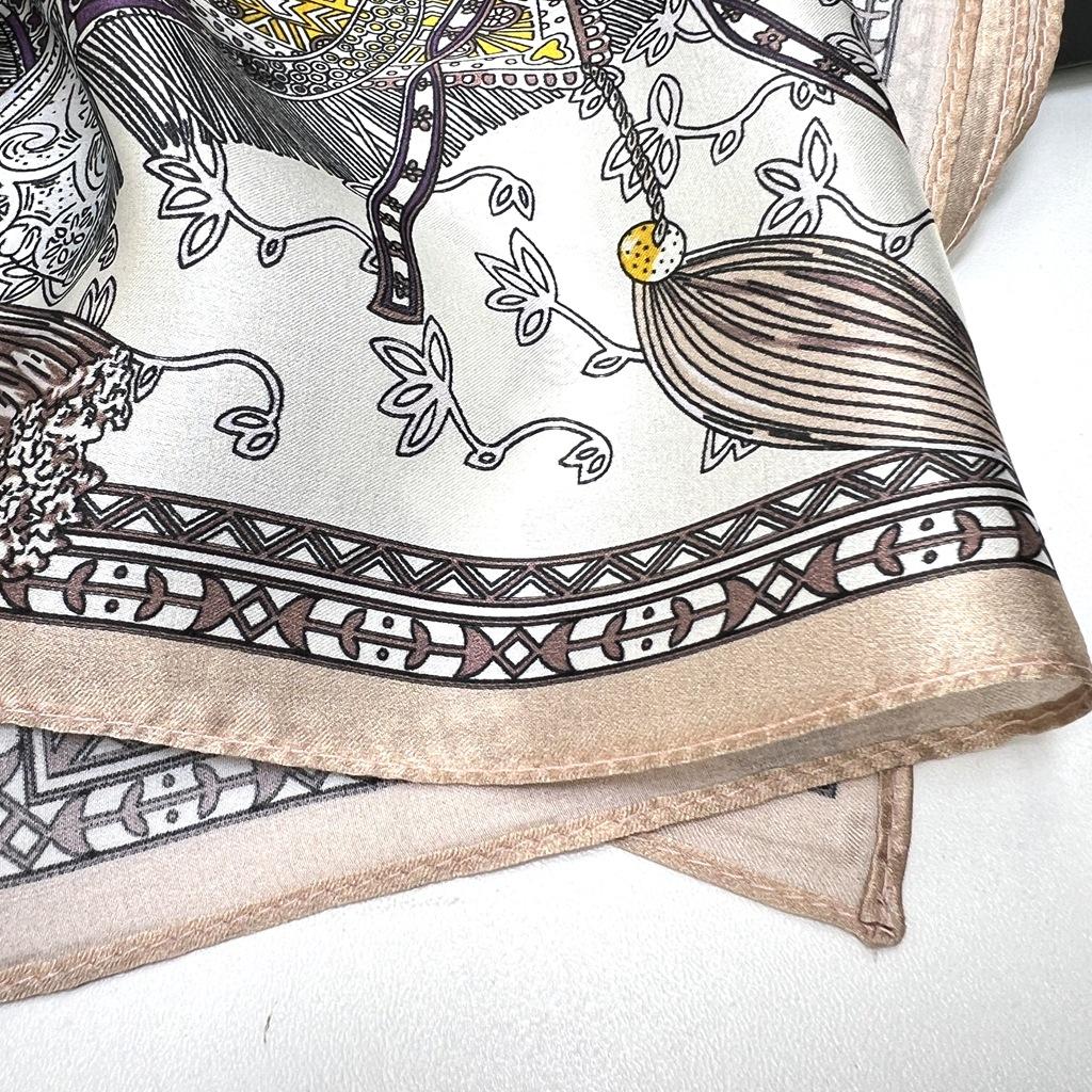 Light Luxury And Gentle Color! Splicing Ma Qiuwinter Silk 70 Square Scarf Office Scarf Shawl Dual-Purpose Women