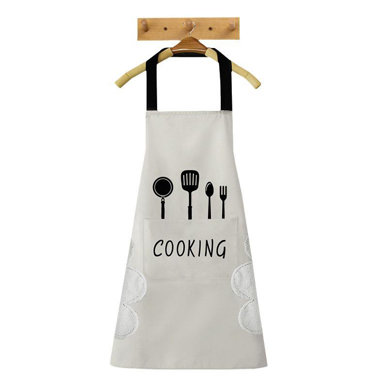 Waterproof & Oil-Proof Kitchen Half-Body Apron - Light Luxury Korean Style for Cooking.