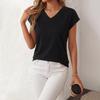 European and American V-neck Women's Summer Slim Fit T-shirt