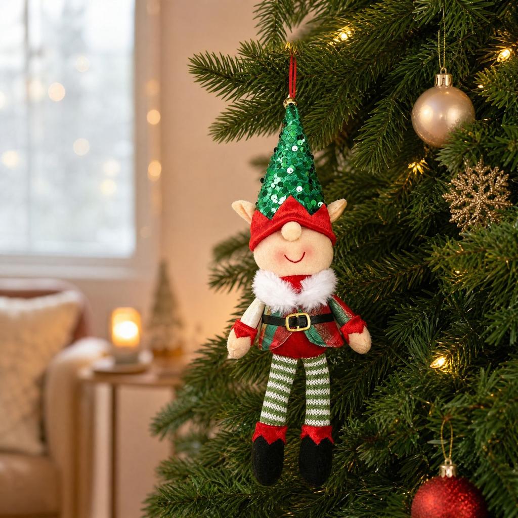 Doll Ornament, Cute Hanging Pendant for Christmas Tree and Holiday Decor