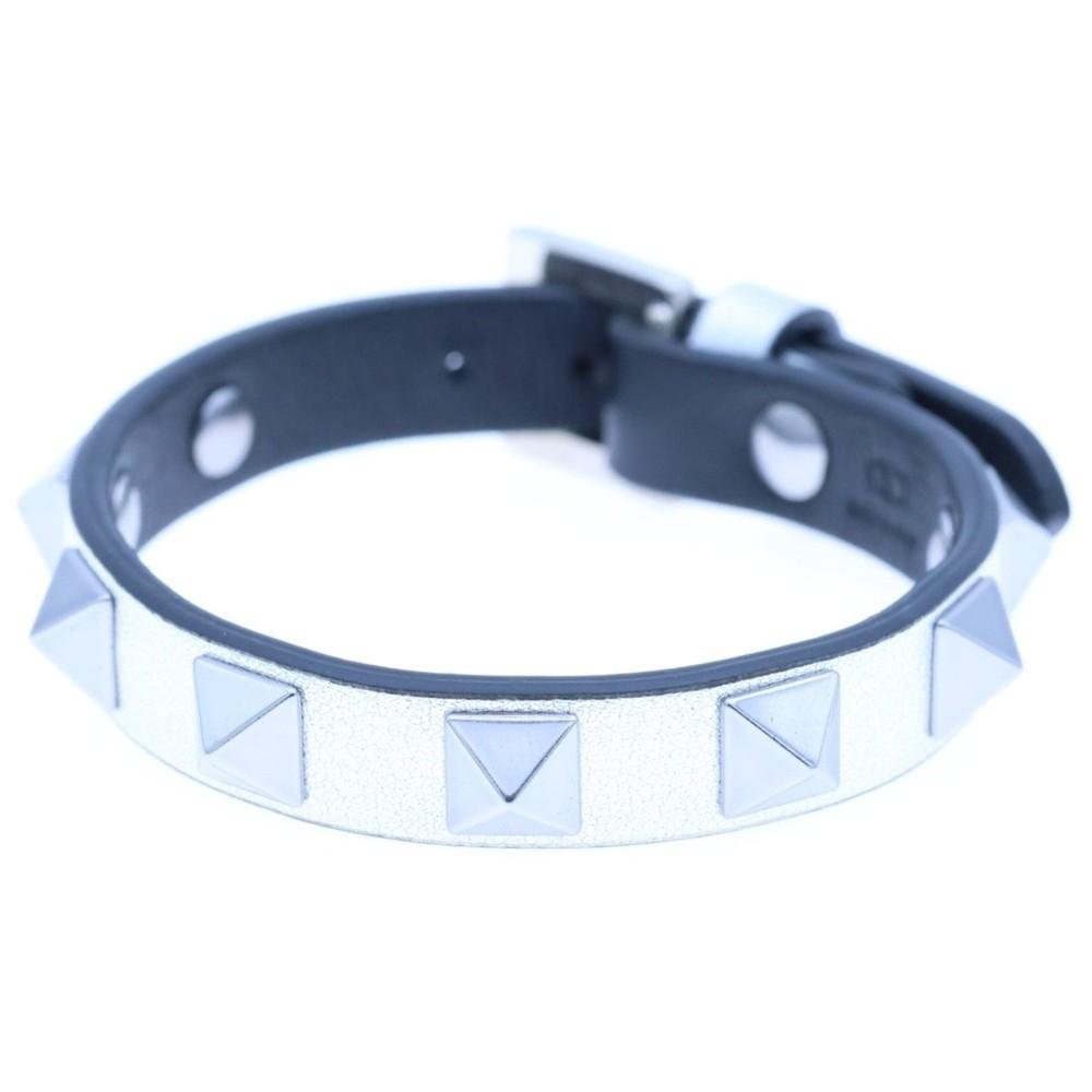 VALENTINO GARAVANI Rockstud Leather Bracelet Silver Black XW2J0255GZA_T2 wbr/ 9 Used d Unisex T-Shirt XXXXL