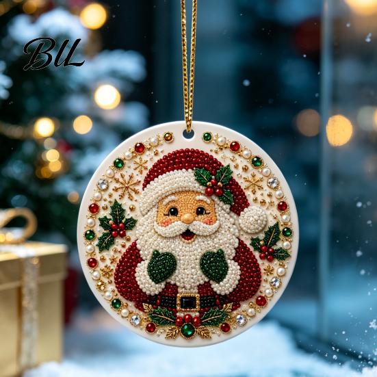 Decorative Acrylic Piece Christmas Hanging Ornament, Double Side Printed Unique Holiday Gift Tree Decor Pendant, Festive Home Decoration Animal