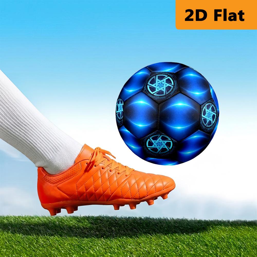 Neon Blue Arc Size Soccer Ball High Elasticity Match Universal Unique Gift Swirl Football Suitable For Both Training And Competition No 5 Football