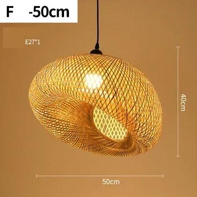 

JOYINLED Vintage Pendant Lamp Handmade Natural Bamboo E27 Pendant Lights Restaurant Bedroom Living Room Chandelier Dining Room No Bulb