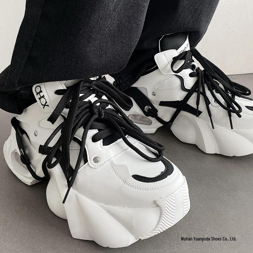 European Trendy Men's Breathable Dad Shoes 2025 - Thick Sole, Height-Increasing Casual Sneakers