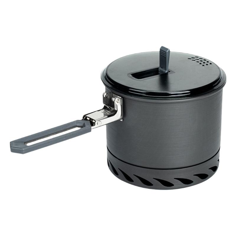 Portable Compacts Backpacking Cookware Windproof Outdoor Cooking Pot with Folding Handle For Outdoor Cooking Efficiency 1
