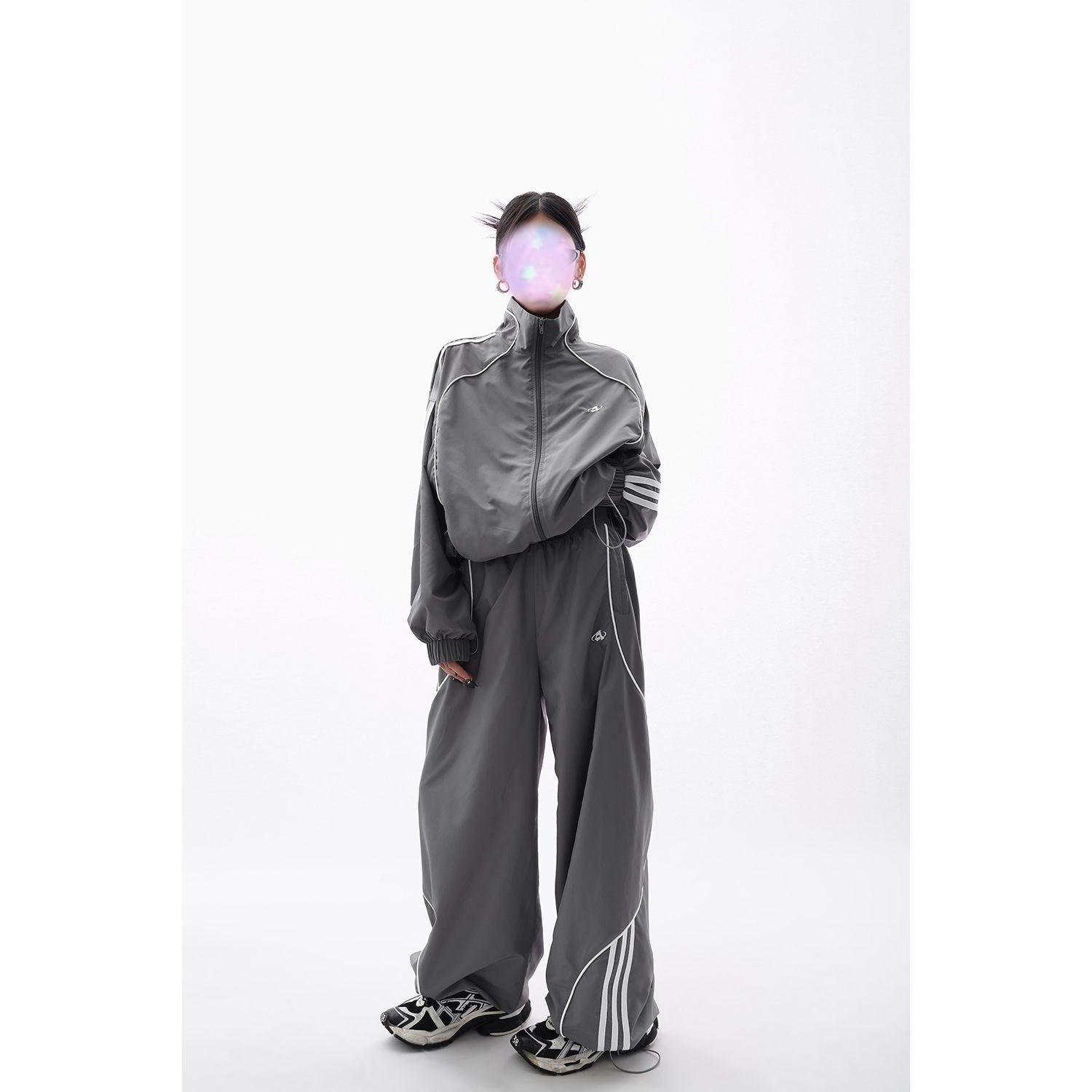 2026 Spring and Autumn Loose Suit Women s Premium Loose Handsome Jacket Jacket + Wide Leg Pants Two-piece Set S