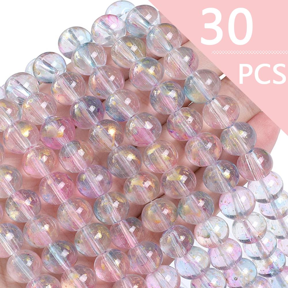 Japońskie i koreańskie rozmazujące się przezroczyste tusze posypywanie złotem szklane koraliki luźne koraliki ręcznie robione diy materiał do koralików akcesoria do bransoletek