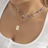 Accessories, Retro Ethnic Beaded Necklaces, Simple Imitation Crystal Portrait Relief Multi-layer Necklaces for Women