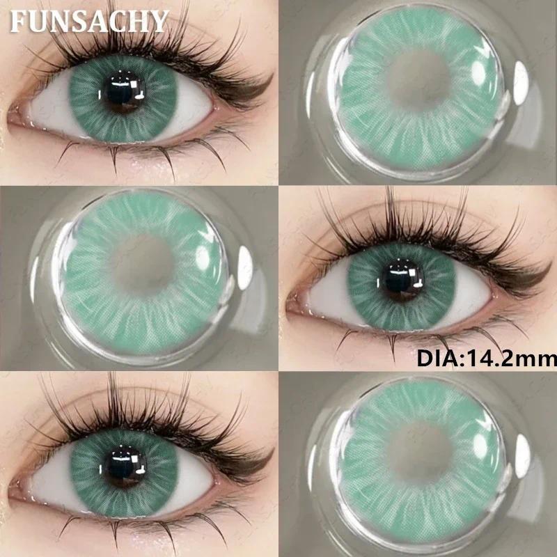 

FUNSACHY 2 шт. Натуральные контактные линзы для глаз, цветные синие контактные линзы, серые, красивые зрачки, зеленые линзы для макияжа глаз, корейские линзы