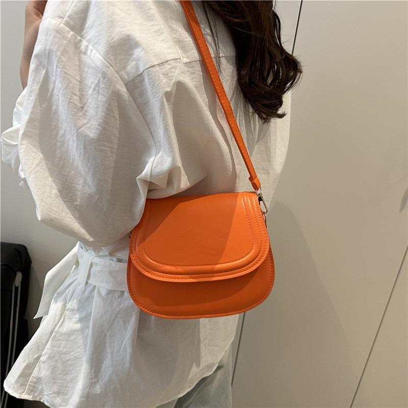 Summer Simple Solid Color Small Bag Women's Bag New Trendy Fashion Retro Casual Messenger Bag Shoulder Bag