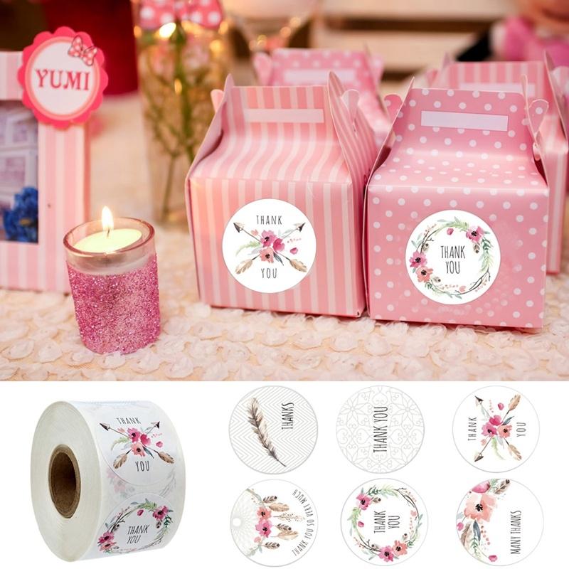 500pcs Round Labels Thank You Gift Sealing Sticker Kraft Paper Candy Gift Box Bag Wedding Holiday birthday party decoration tags