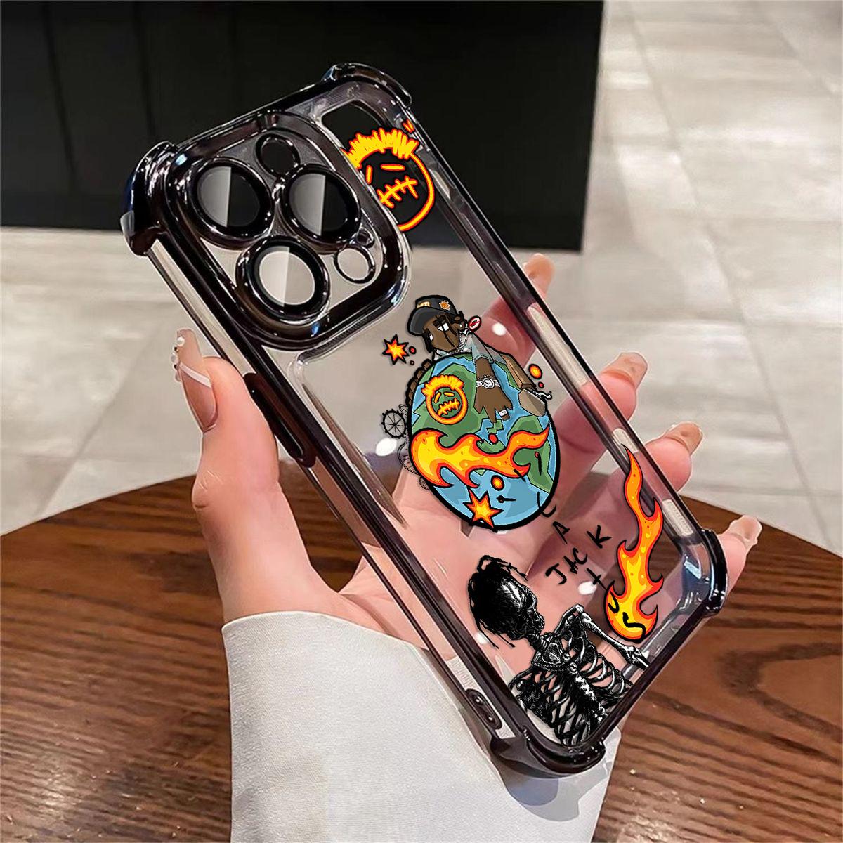

Plating Phone Case For T-Travis Scottss Cactus Jacks iPhone 17 16e 16 15 14 13 12 11 Pro Max X 8 Mini Air Plus Anti-Fall Airabag iPhone XSMax