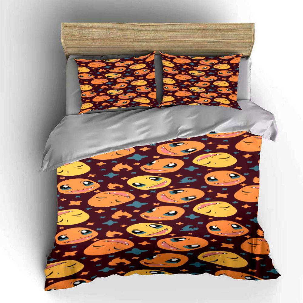 Orange Faces, Blue Stars. Bedding Sets Duvet Cover Sets Duvet Covers Pillowcases(1 * Duvet Cover 2 * Pillowcases, Without Duvet Insert)