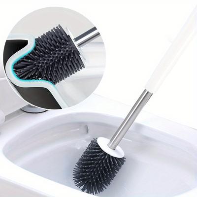 1 Set Toilettenbürste mit langem Griff, Toilettensitz aus Kunststoff leicht zu verbergen, tropfsicher, einfach zu montieren