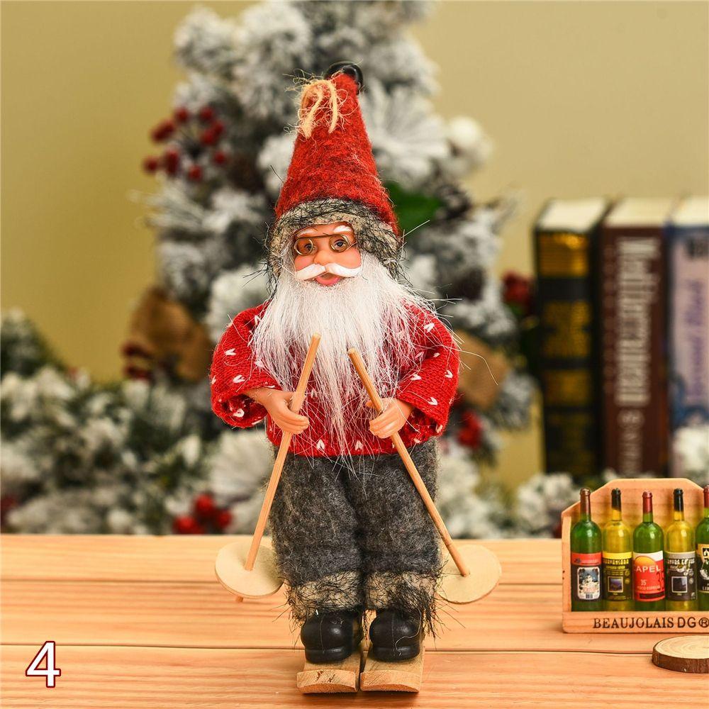

Standing & Sitting Festival Party Santa Claus Doll Christmas Tree Accessories Desktop Xmas Ornament 4