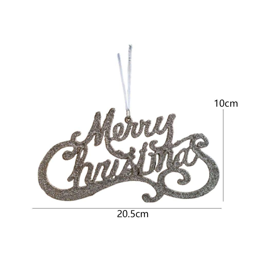 Plastic Glitter Merry Christmas Sign Sequins Christmas Tree Decoration Holiday Party Decoration