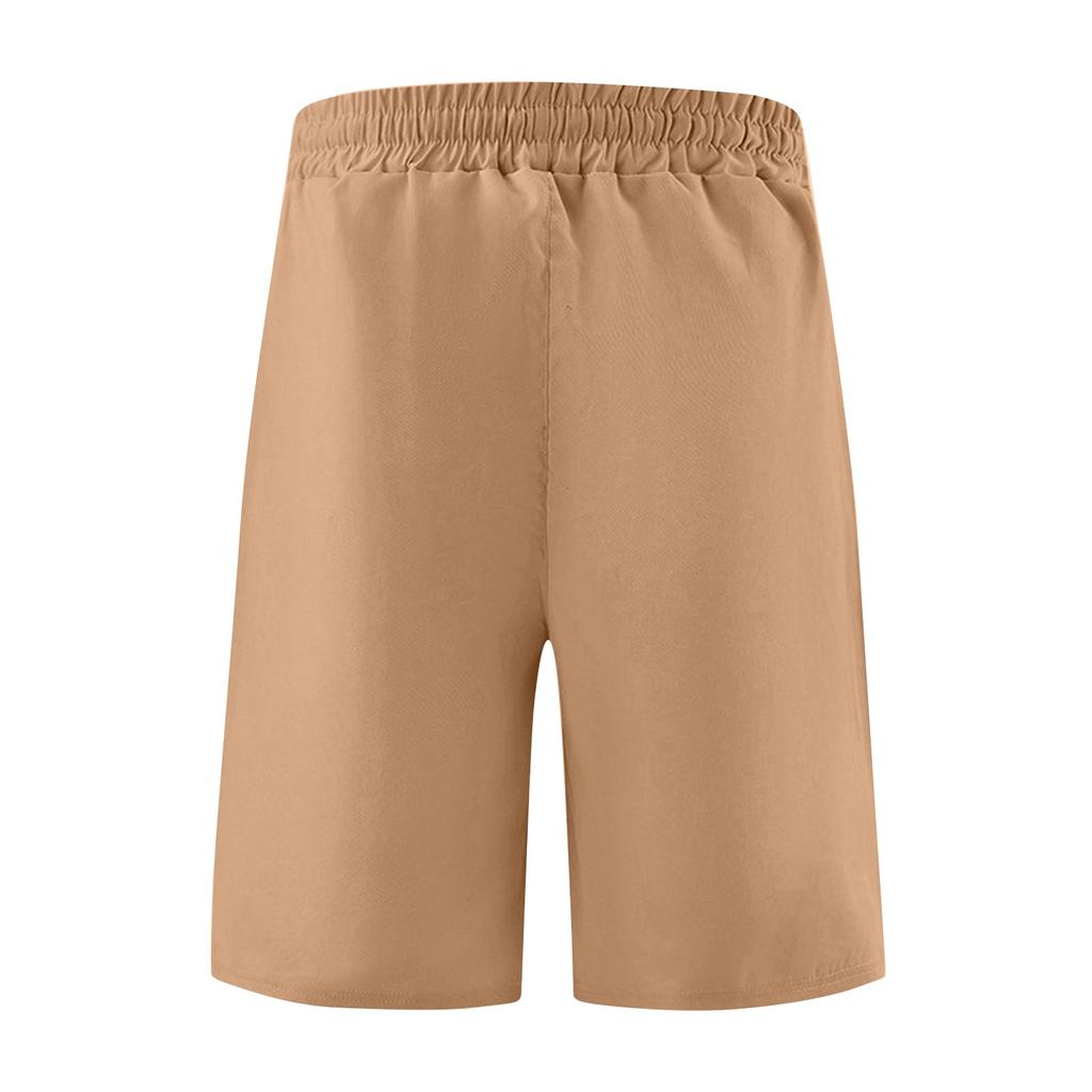 Men's Summer Solid Color Casual Zippered Multi-Pocket Sports Quick-Drying Breathable Shorts