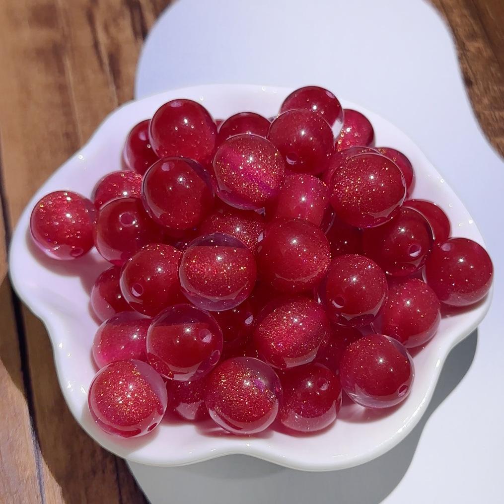 16Mm Soft Heart Filling Dream Starry Sky Fine Flash Cat Eye Resin Loose Beads Handmade DIY Beaded Mobile Phone Chain Accessories