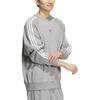 Adidas 3 Stripes CREW SWEATSHIRT Unisex Medium Heather Gray JI6642