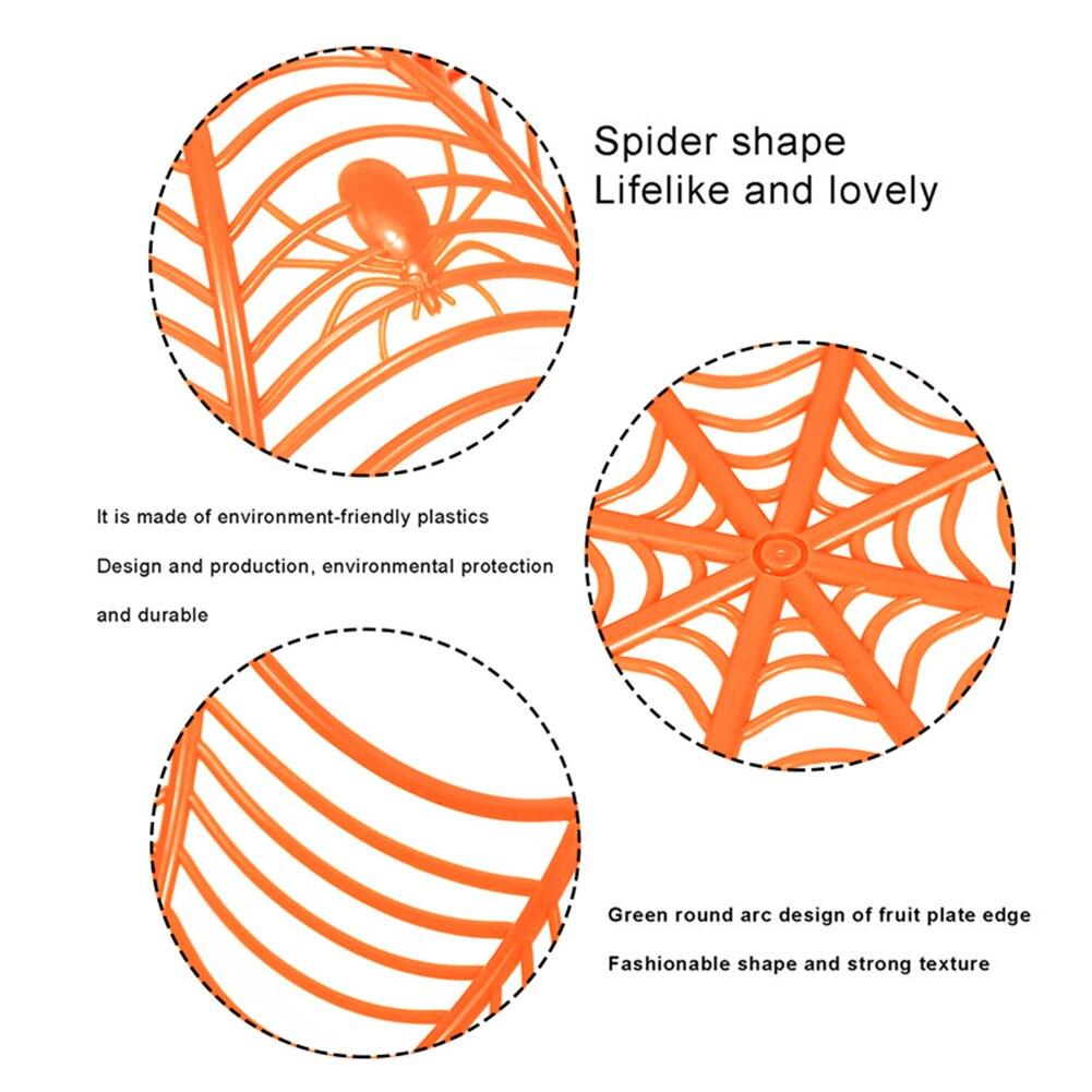 Halloween Decorative Spider Web Candy Fruit Bowl Halloween Spider Web Food Storage Basket Holloween Supply Spider Web Candy Bowl