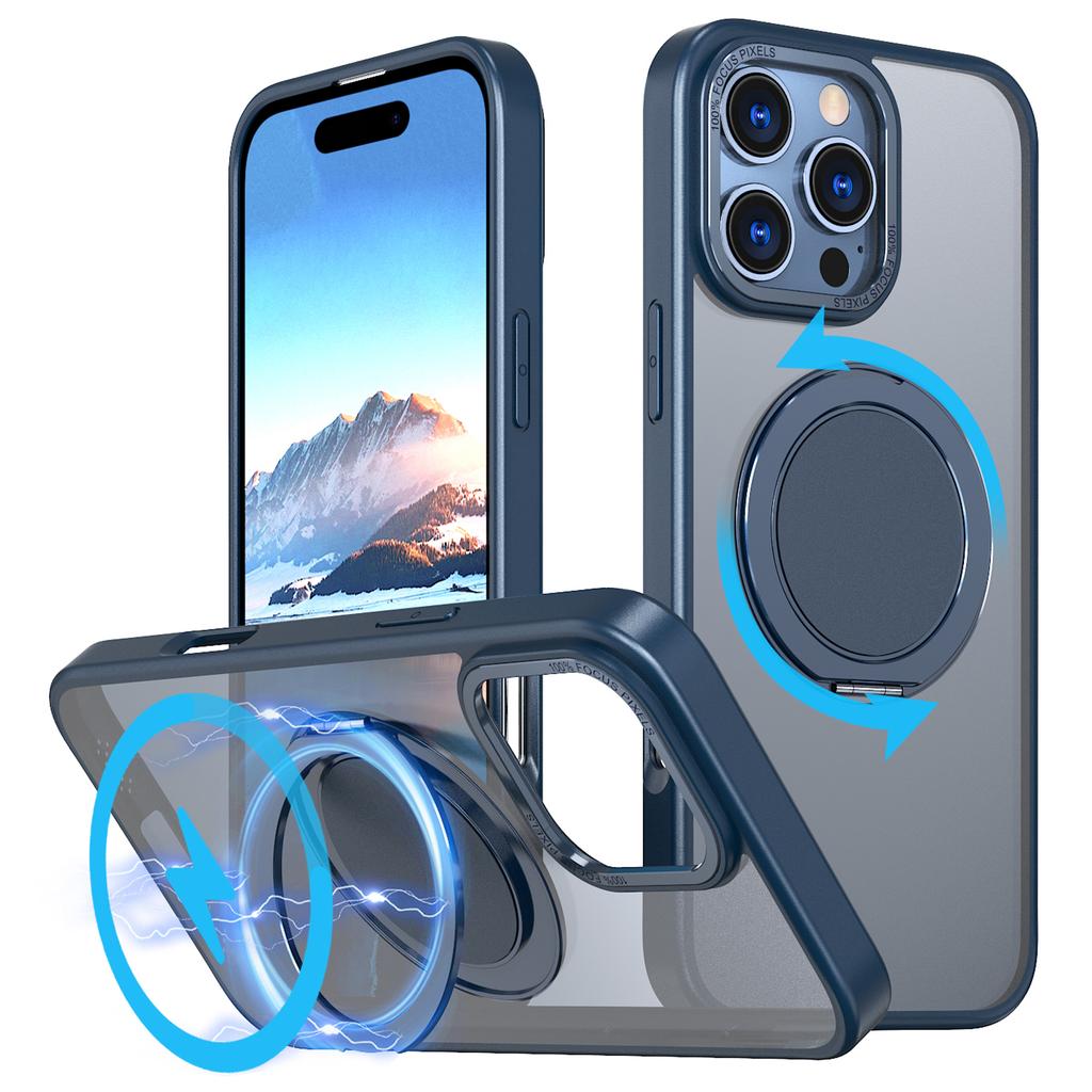 For iPhone 16 Pro Max Kickstand Case TPU+PC Back Phone Cover Compatible with MagSafe