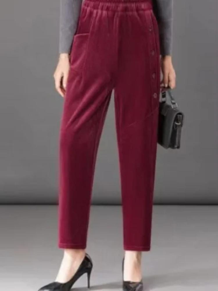 Chic Autumn Winter Vintage Corduroy Pants New Casual High Waist Warm Long Pants Retro Ankle-length Streetwear Fashion Trousers