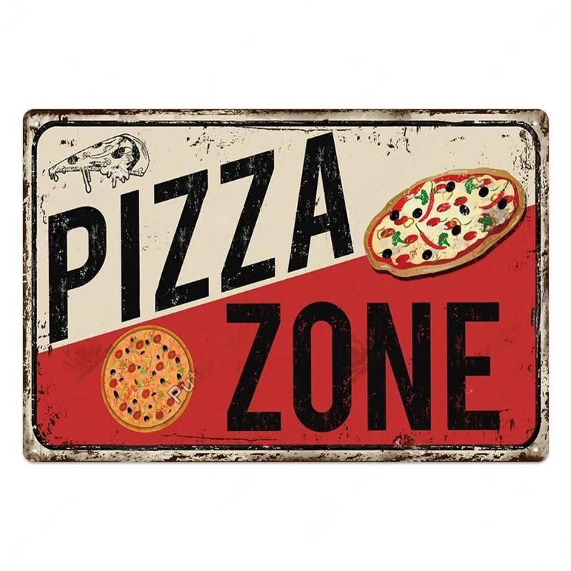 Metal Tin Poster Fast Food Vintage Tin Sign Plaque Metal Retro Plate Hot Dog Poster Wall Decor for Kitchen Cafe Diner Bar