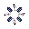 Set di Unghie Finte Glitterate per la Festa dell'Indipendenza 24 pz Mandorla Press on Nail Manicure Decorazioni per Unghie Unghie Artificiali Stick on Nail