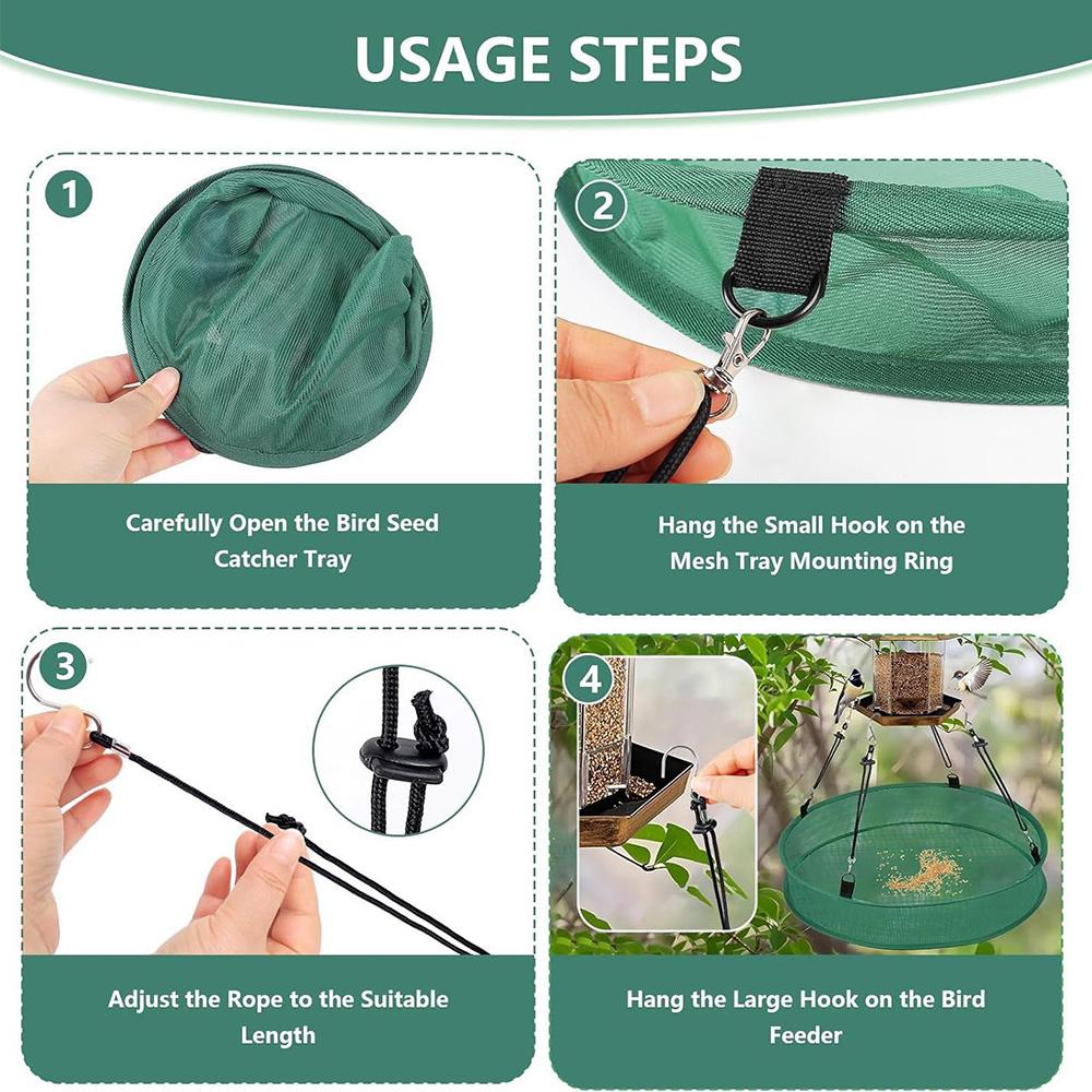 2Pcs Bird Seed Catcher Tray for Hanging Bird Feeder Platform