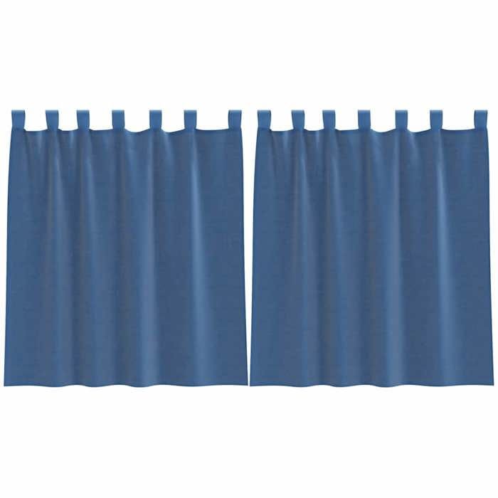 VidaXL Voile Curtains with Loops 2 Pcs Royal Blue 140x140 Cm, Net Curtain, Sheer Curtain, Window Voile, 4102301